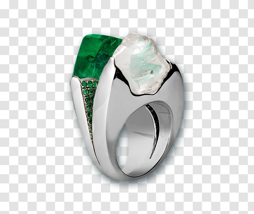 Emerald Engagement Ring Jewellery Titanium - Diamond - Creative Wedding Rings Transparent PNG