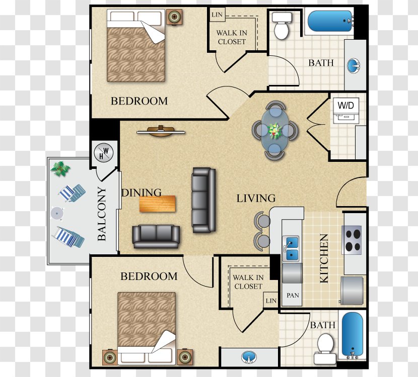 The Orsini Floor Plan Apartment House Bedroom Transparent PNG