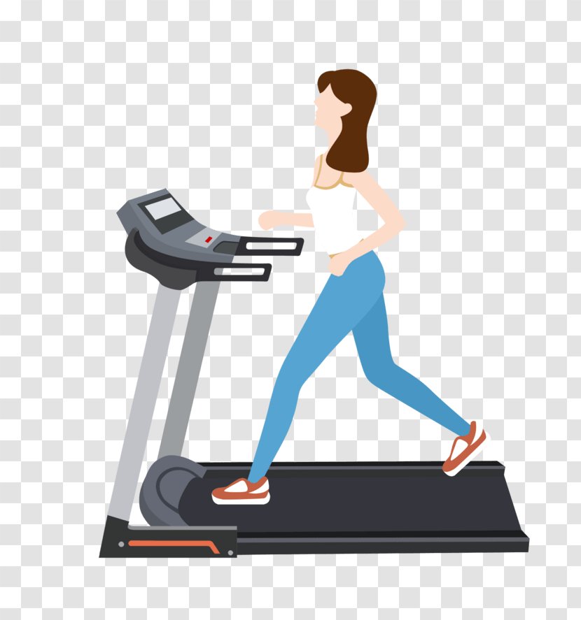 Treadmill Running Image Cartoon Design - Steps Aerobic Exercise Transparent PNG