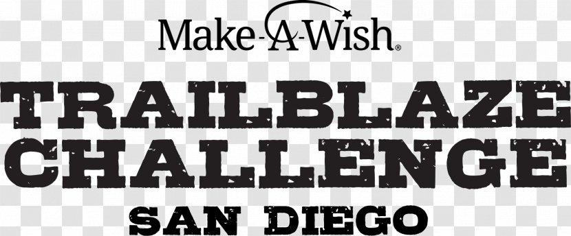 Trailblaze Challenge Colorado 2018 Make-A-Wish Foundation Of San Diego Central & Western North Carolina Hawaii - Black And White - Make A Wish Transparent PNG