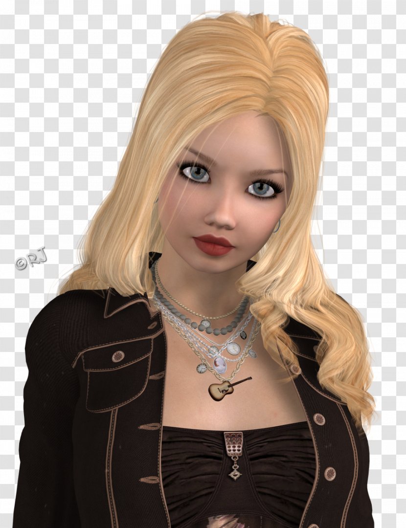 Blond Hair Coloring Long Brown - Wig Transparent PNG