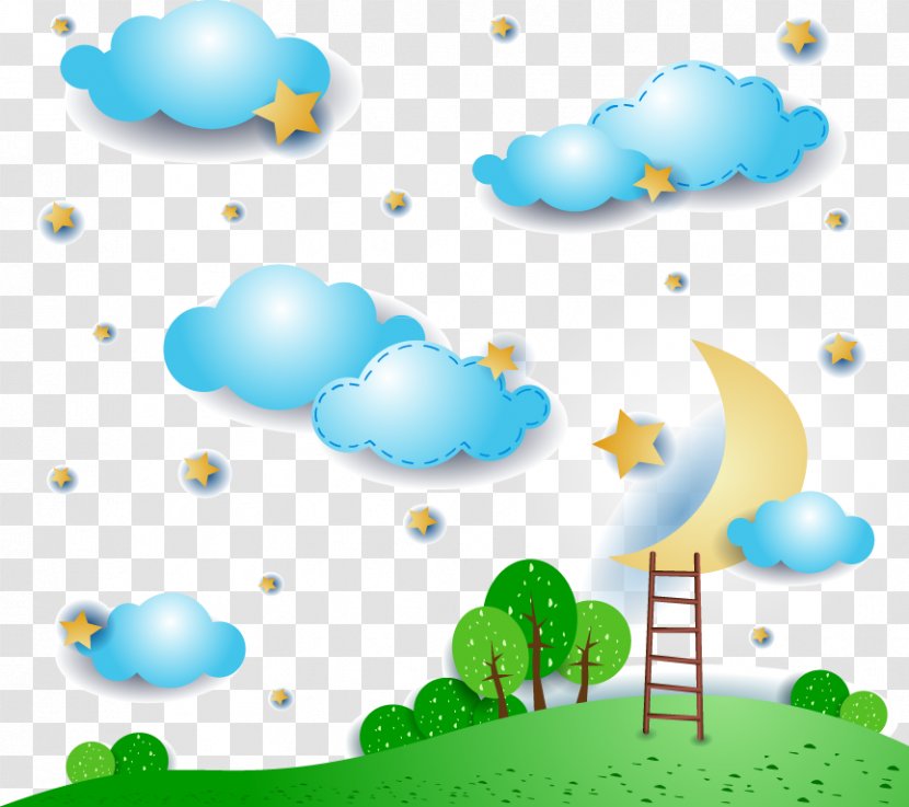 Cloud Download Sky - Cartoon Stickers Standard Transparent PNG