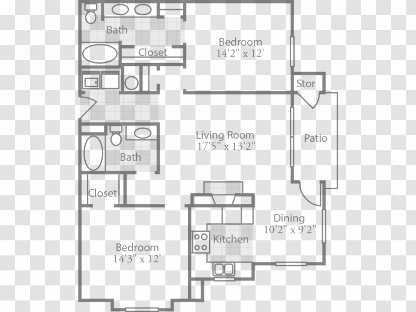 Floor Plan Glendale Apartment House Renting - Mesa Transparent PNG