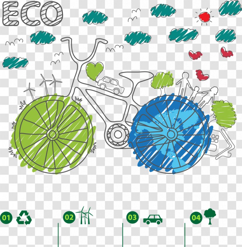 Environmental Protection Euclidean Vector - Designer - Green Bicycle Transparent PNG