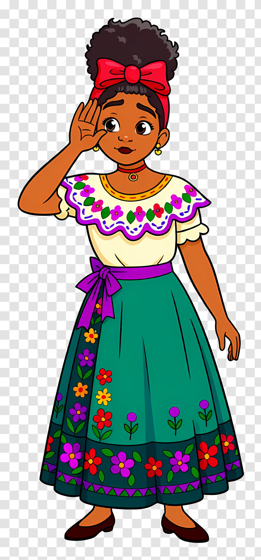 Dolores Encanto - Cute Girl In Floral Dress Transparent PNG
