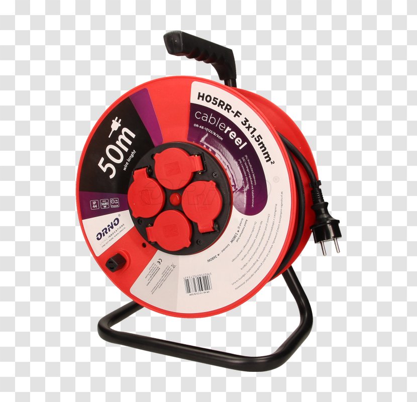 Electrical Cable Extension Cords Osprzęt Kablowy Power - Meter - Red Transparent PNG