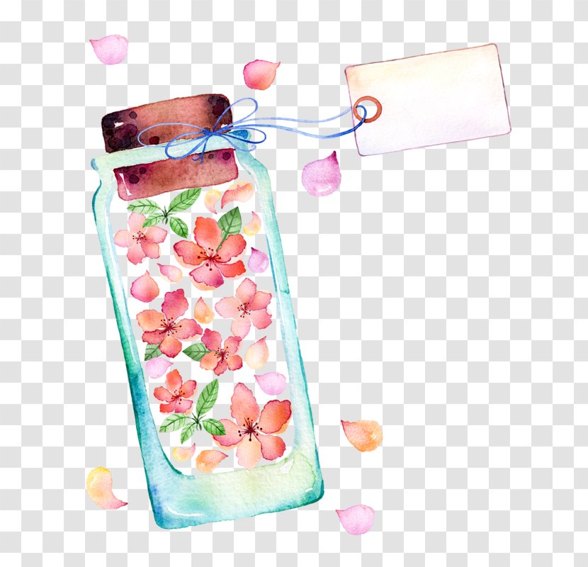 Watercolor Painting Glass Frasco - Baby Bottle - Acuarelas Transparent PNG