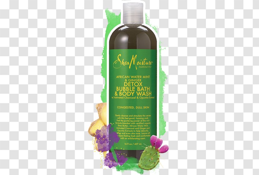 SheaMoisture African Water Mint & Ginger Detox Hair Scalp Gentle Shampoo Shea Butter Moisture - Liquid Transparent PNG