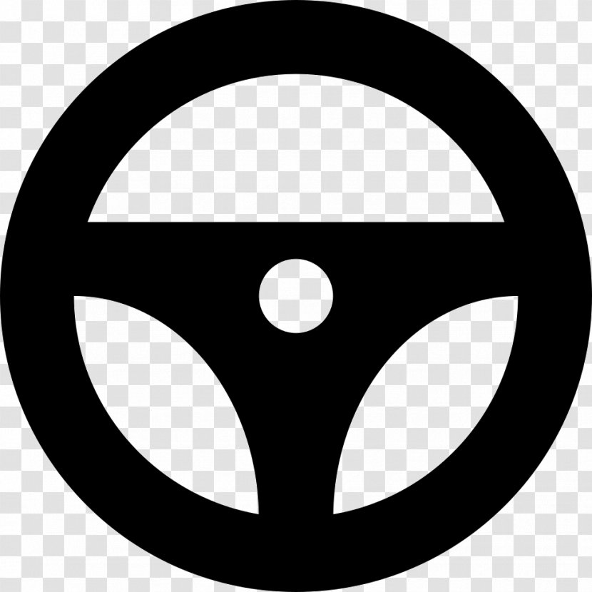 Car Steering Wheel - Black And White Transparent PNG