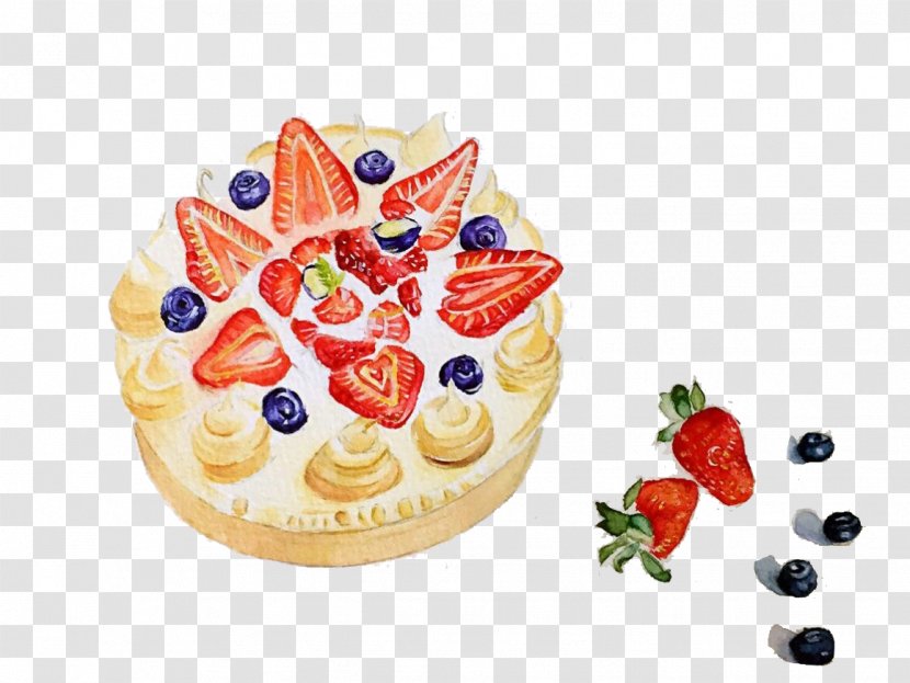 Strawberry Cream Cake Mousse Torte - Whipped - Painted Material Transparent PNG