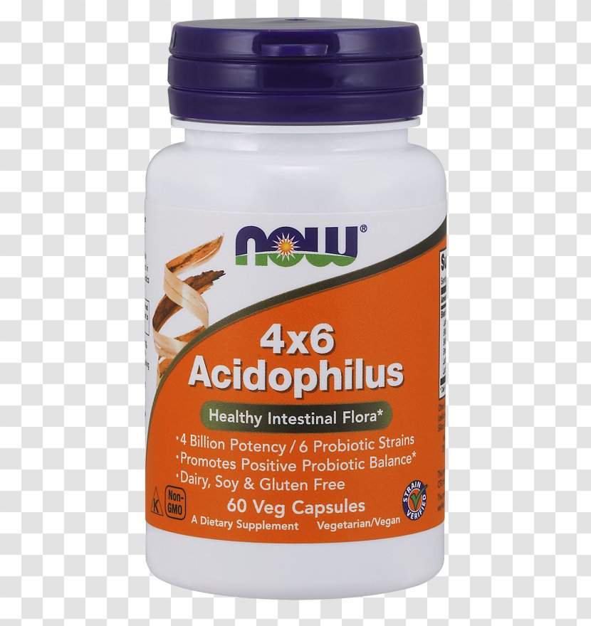 Dietary Supplement Tyrosine Probiotic Nattokinase Now Foods Acidophilus 4X6 - Capsules Transparent PNG