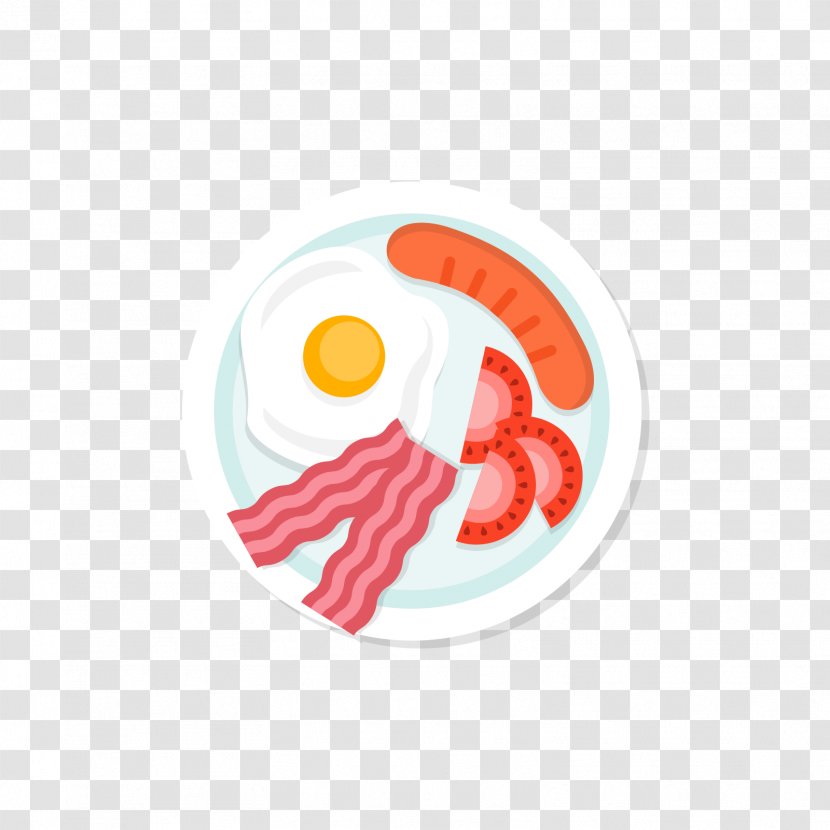 Sausage Breakfast Ham Pancake Fried Egg - Eggs, And Meat On A Plate Transparent PNG