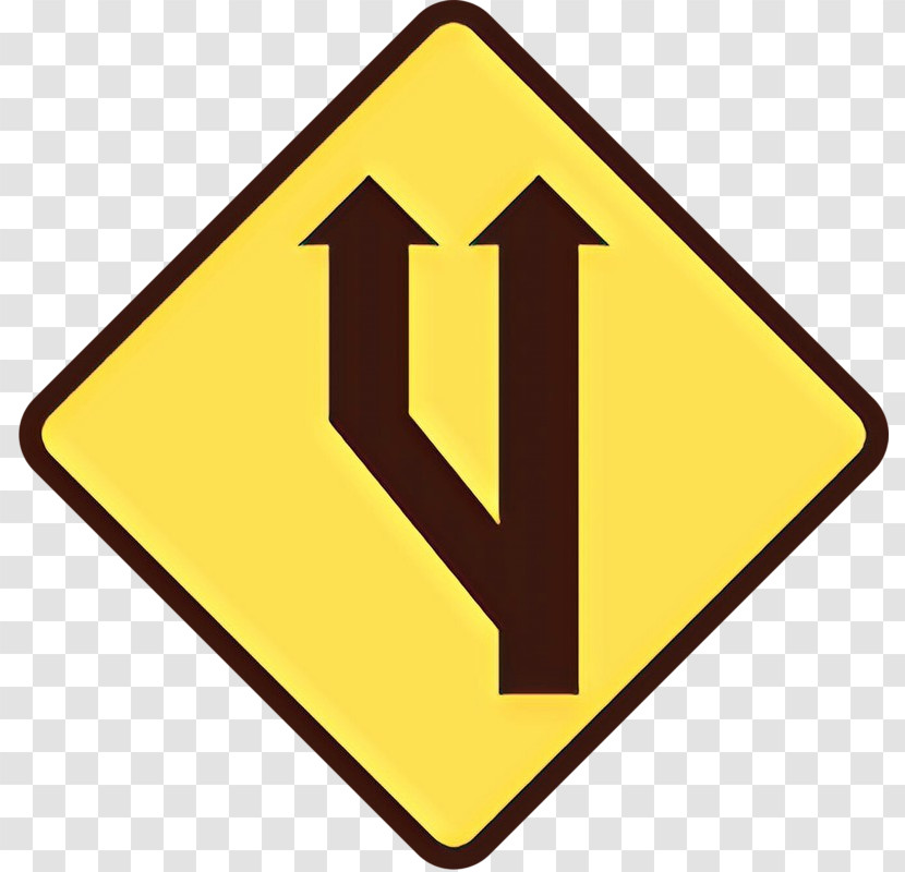 Yellow Signage Sign Traffic Sign Line Transparent PNG