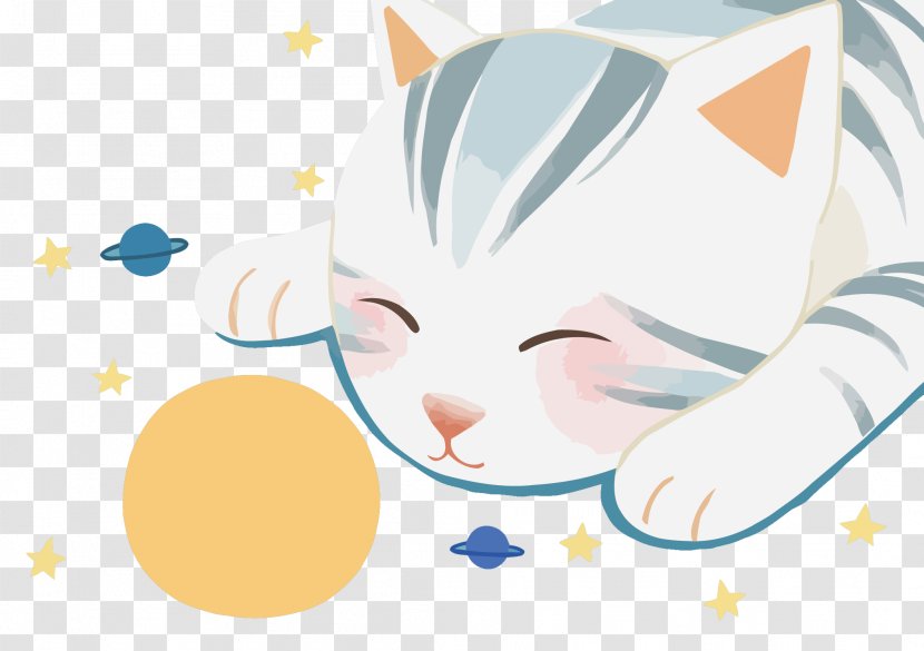 Sleep Cat Illustrator - Tree - Vector Moon Transparent PNG