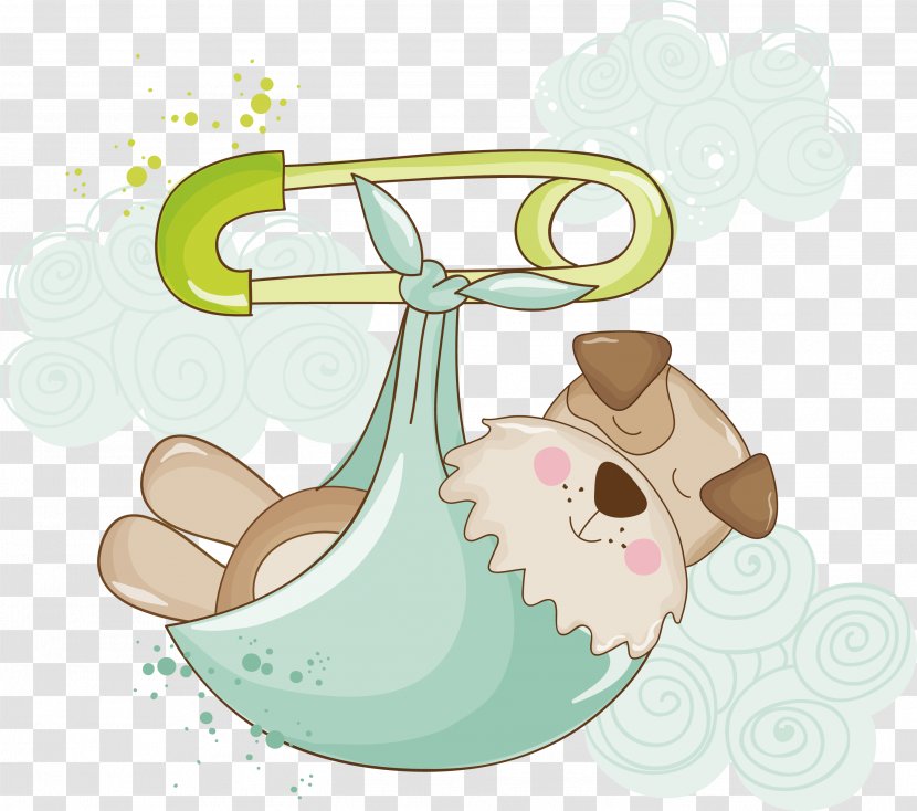 Baby Shower Infant Euclidean Vector Illustration - Arrival Card - Creative Cartoon Puppy Transparent PNG