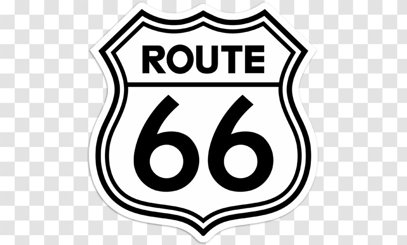 U.S. Route 66 Barstow Logo Decal - Black And White - Query Transparent PNG