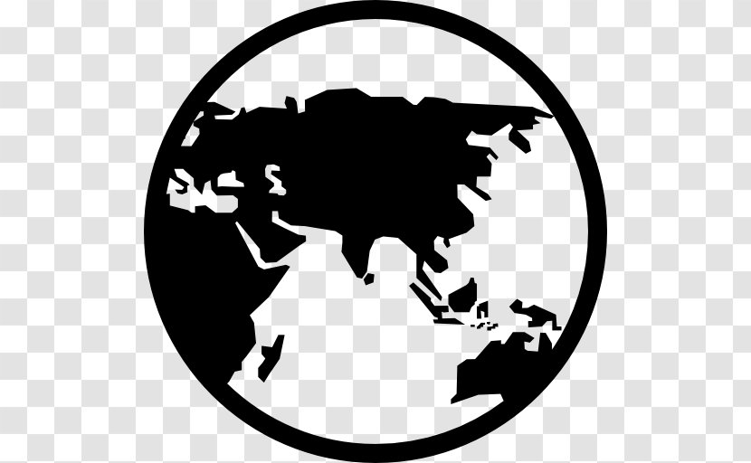 Globe World Map Symbol - Black Transparent PNG