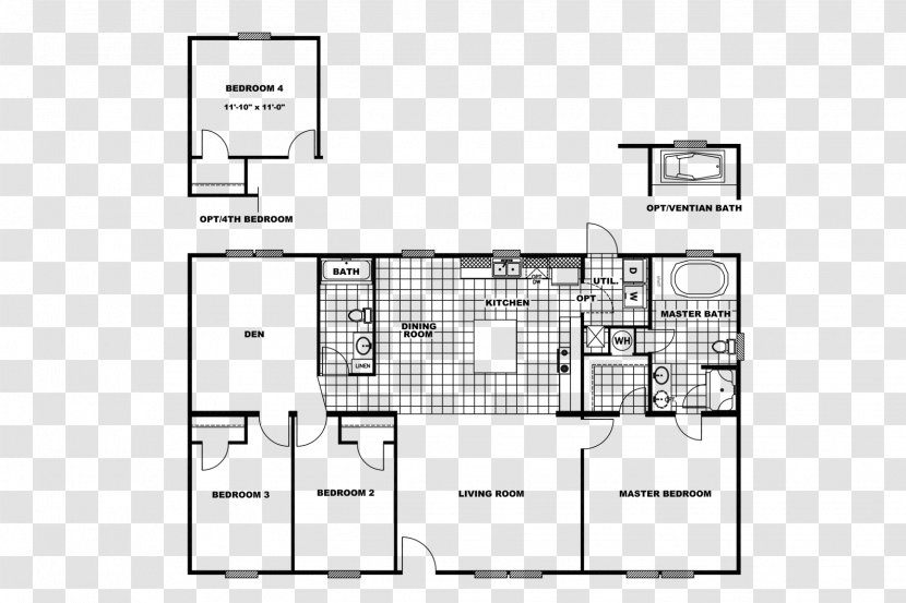 Floor Plan Crossland Homes Candler Bedroom - Furniture Transparent PNG