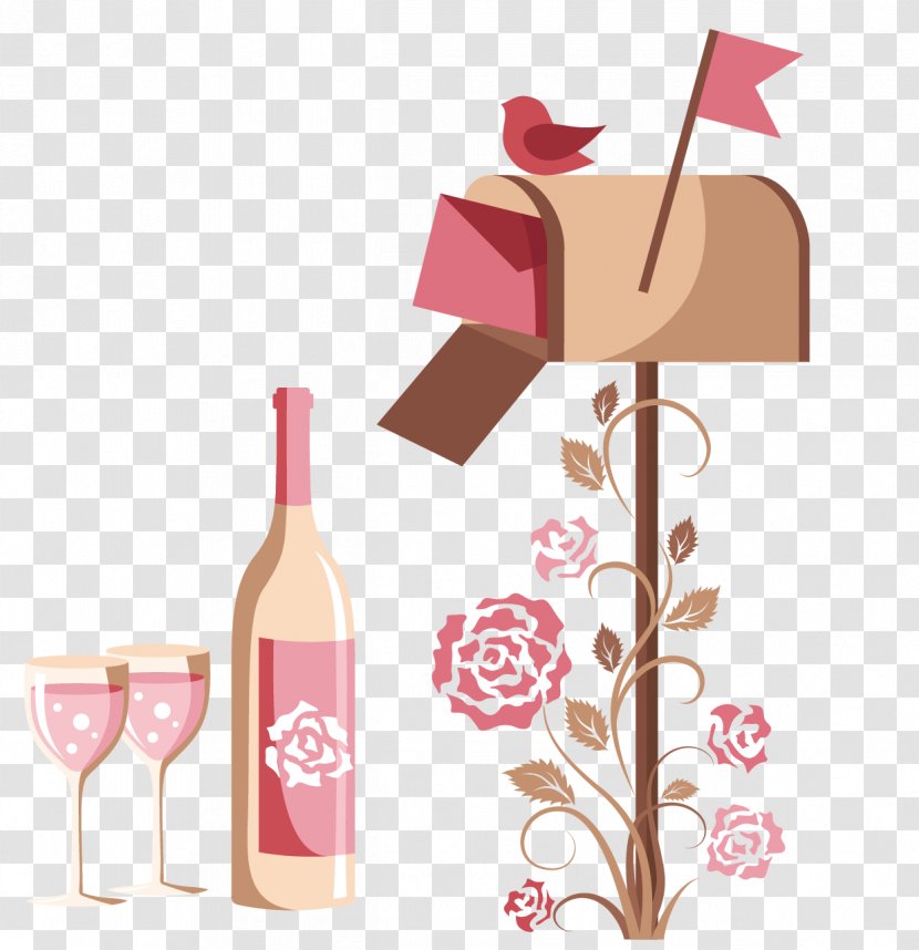 Red Wine Rosxe9 U6613u62c9u5b9d - Bottle - Vector Rose Transparent PNG