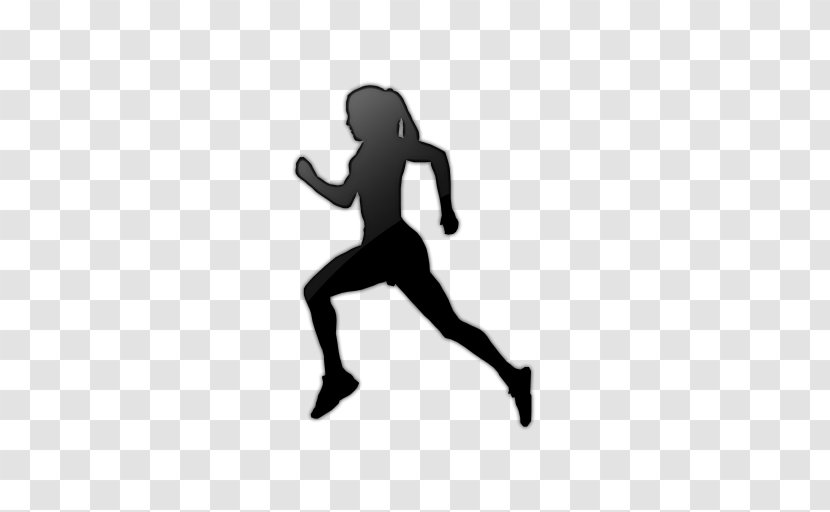 Running Silhouette Clip Art - Black And White - Woman Jogger Cliparts Transparent PNG