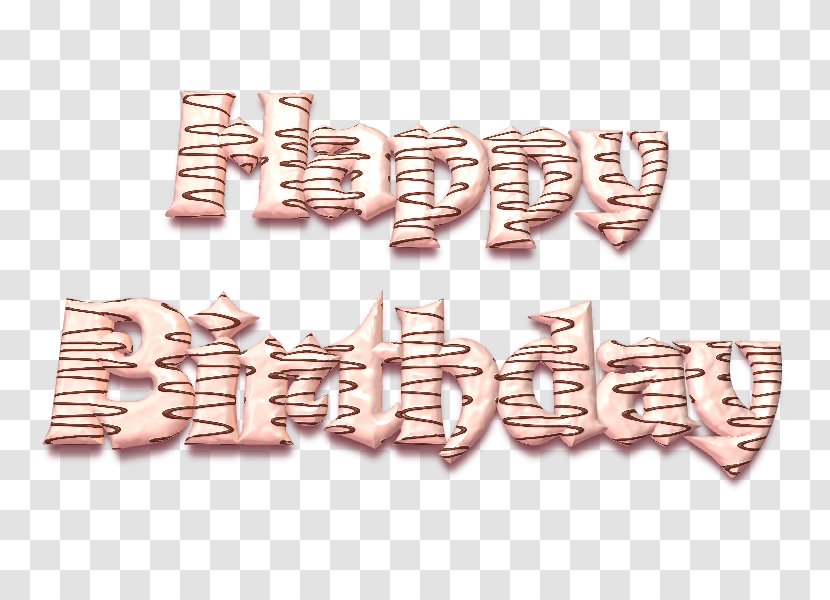 Copper Brand Font - Metal - Happy Birthday Word Transparent PNG