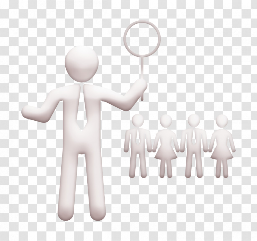 Businessmen Icon People Icon Business Leader Holding Magnifying Glass With Other Workers On Background Icon Transparent PNG