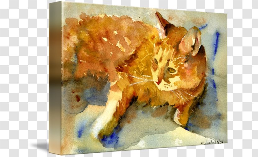 Cat Watercolor Painting Portrait Canvas Print - Animals Transparent PNG