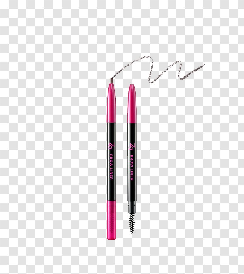 Brush Lipstick Pen - Pink - Za Modern Natural Gray Eyebrow Pencil Parallel Transparent PNG