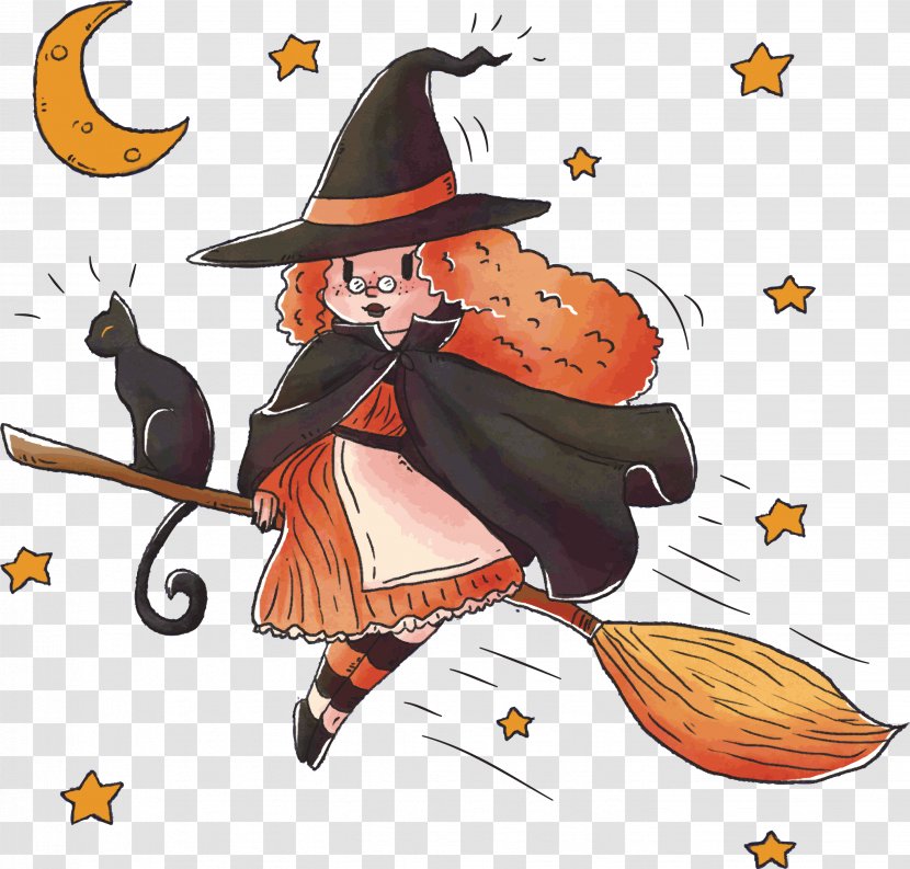 Boszorkxe1ny Magic Witchcraft - Devil - Hand Painted Witch Transparent PNG