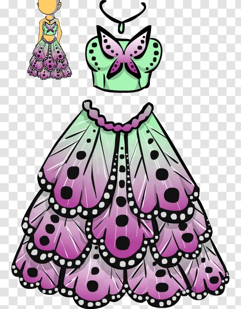 Dress Costume Design Cartoon Clip Art - Butterfly Transparent PNG