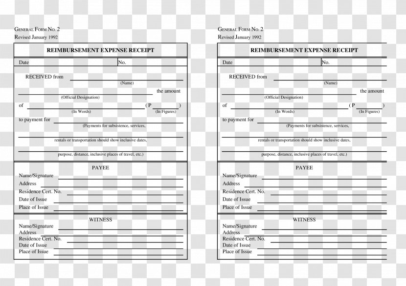 Reimbursement Receipt Expense Document Insurance - Silhouette Transparent PNG
