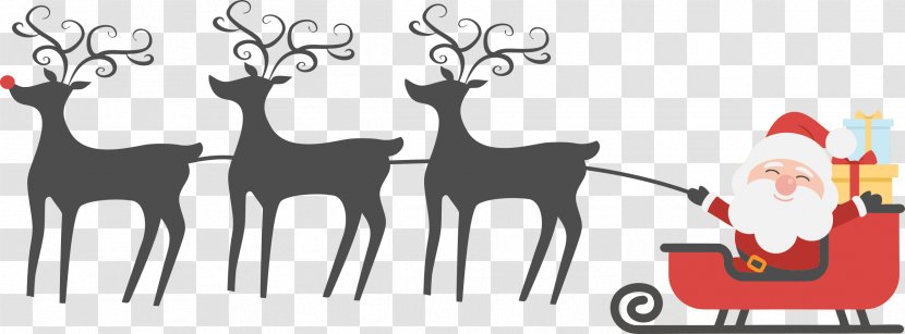 Reindeer Santa Claus Christmas Ornament Horse Sled - Deer Banner Transparent PNG