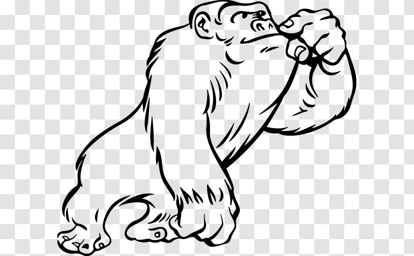 Gorilla Ape Clip Art Puppy Drawing - White Transparent PNG