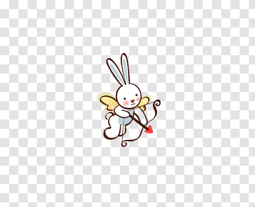 Venus Cartoon Cupid Deity - Falling In Love - Rabbit Transparent PNG