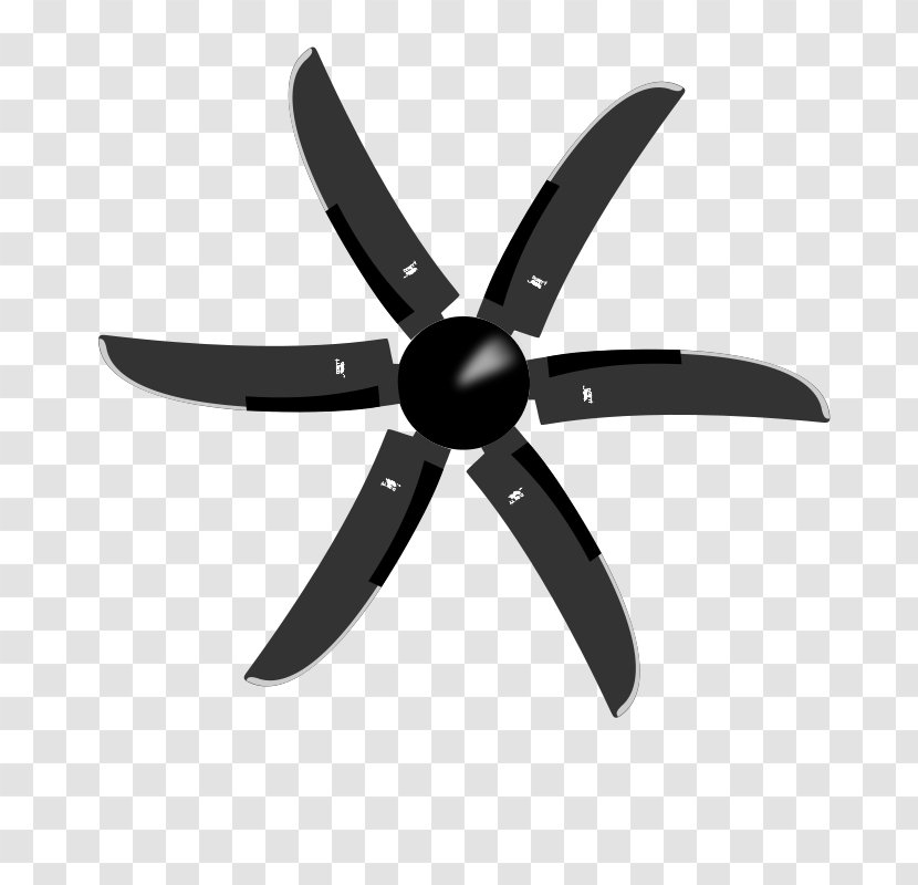 Airplane Propeller Clip Art - Black And White - Prop Cliparts Transparent PNG