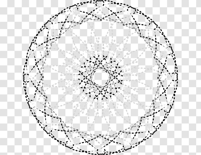 Ornament Symmetry Art Pattern - Geometric Shape - Black And White Transparent PNG