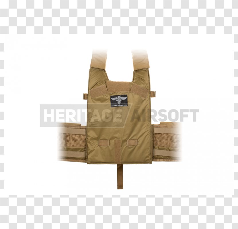 Soldier Plate Carrier System Waistcoat MOLLE Military Gilets - Khaki Transparent PNG