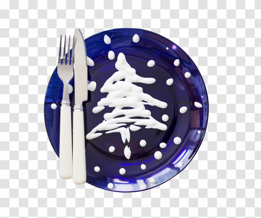 Christmas Tree Gift Greeting Card - Blue - Plate Transparent PNG