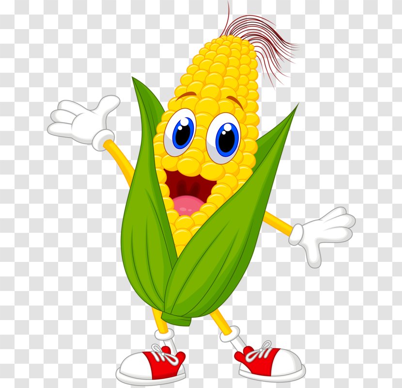 Corn On The Cob Maize Royalty-free Cartoon - Yellow - Vegetable And Fruit Industry Card Transparent PNG