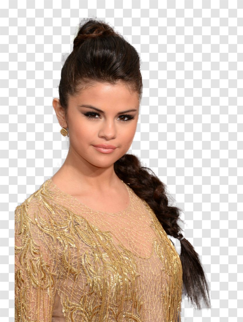 Selena Gomez Long Hair Hairstyle Braid Model - Heart Transparent PNG