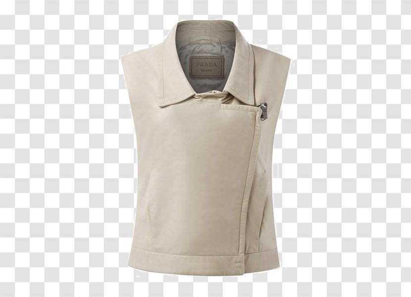 Zipper Waistcoat Outerwear - Neck - Ms. Vest Lapel Leather Side Transparent PNG