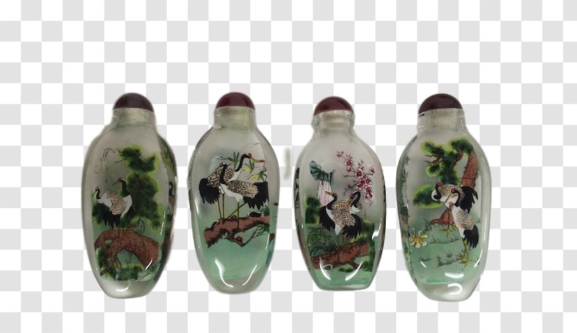 Snuff Bottle Vase Glass - Hand Painted Thailand Transparent PNG