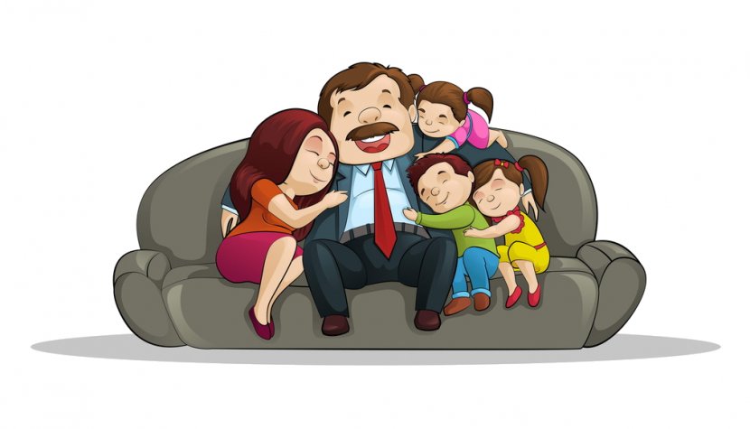 Family Couch Clip Art - Sitting Transparent PNG