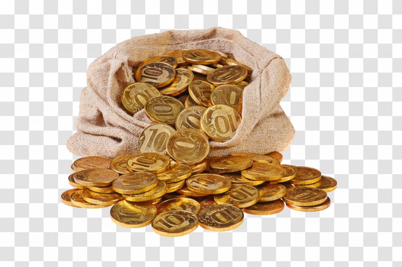 Bag Gold Coin Stock Photography Canvas - Coins Transparent PNG
