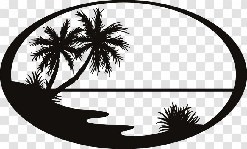 Silhouette Beach Sticker Clip Art - Arecales Transparent PNG