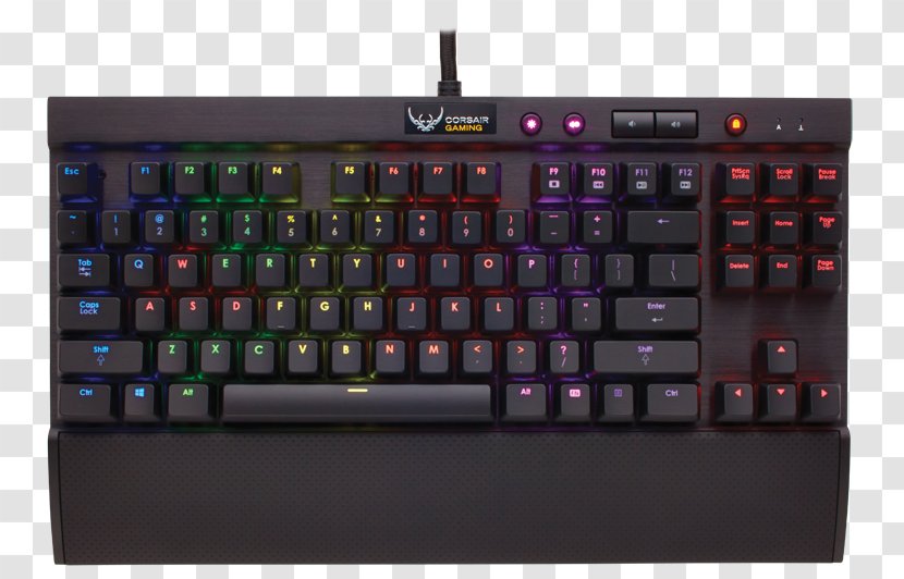 Computer Keyboard Corsair Gaming K65 Vengeance Compact Keypad RGB Color Model - Touchpad - Iron Man Title Transparent PNG