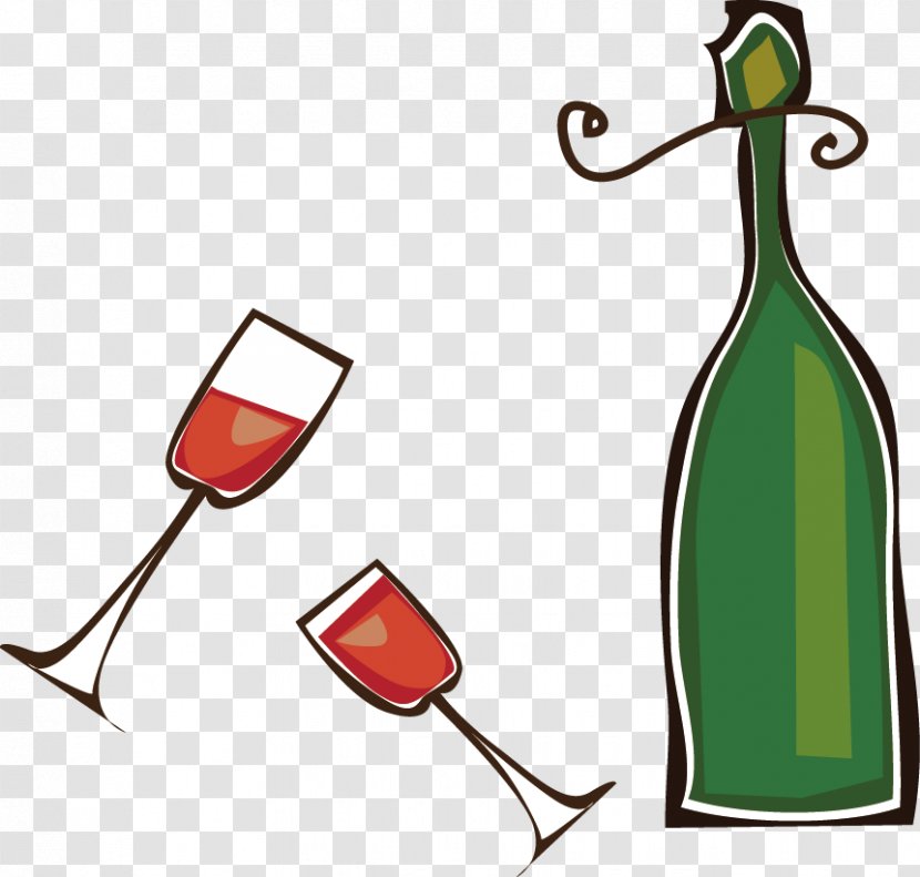 Red Wine Glass Bottle Clip Art - Drinkware - Two Glasses Of Transparent PNG
