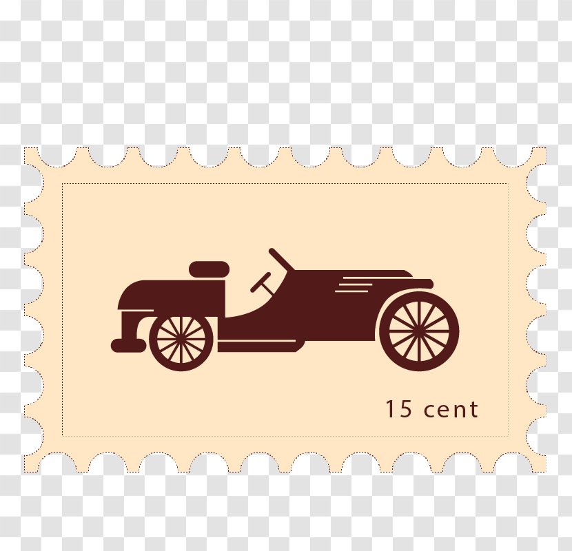Car Postage Stamp Rubber Clip Art - Classic Stamps Transparent PNG