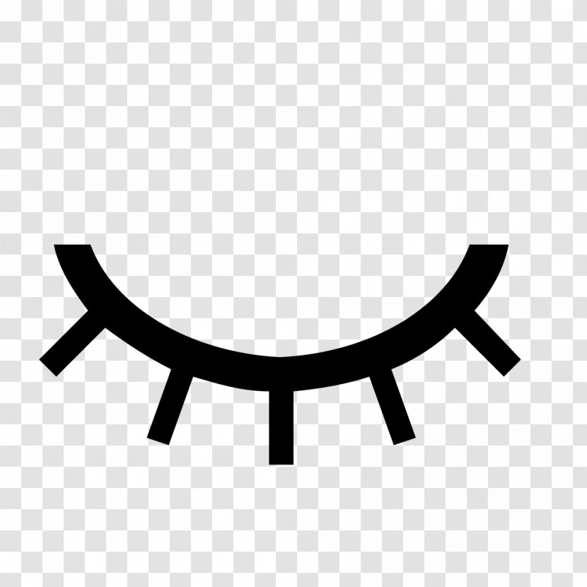Eyebrow Human Eye - Black And White - Eyes Closed Transparent PNG