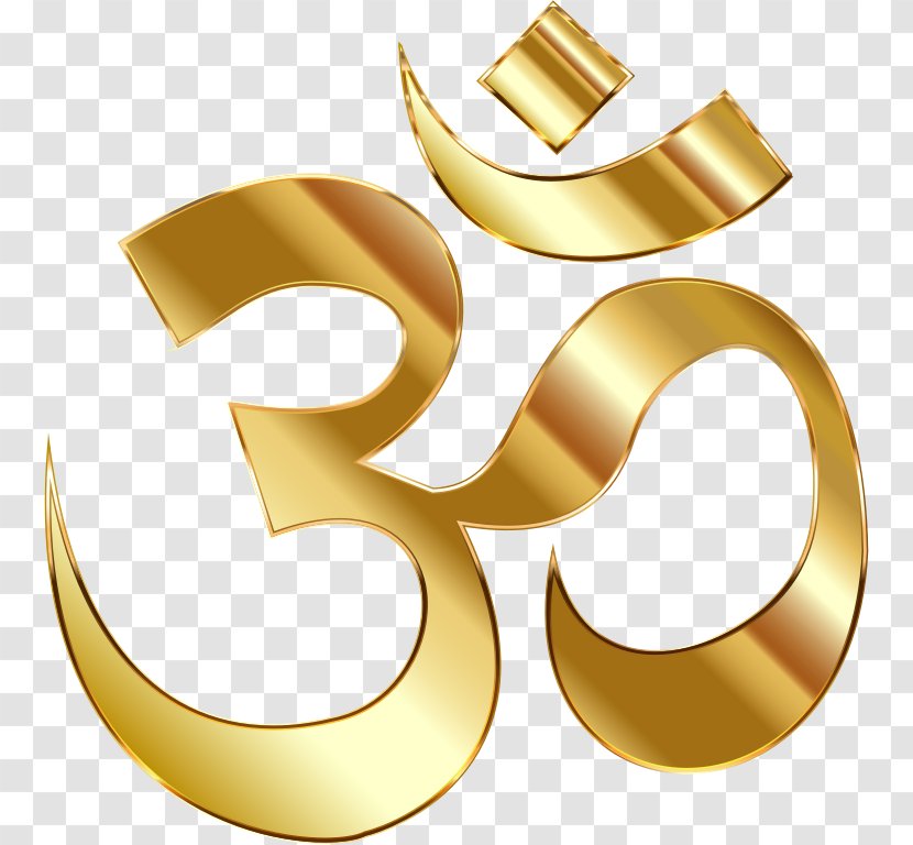 Om Religious Symbol Clip Art - Gold Transparent PNG